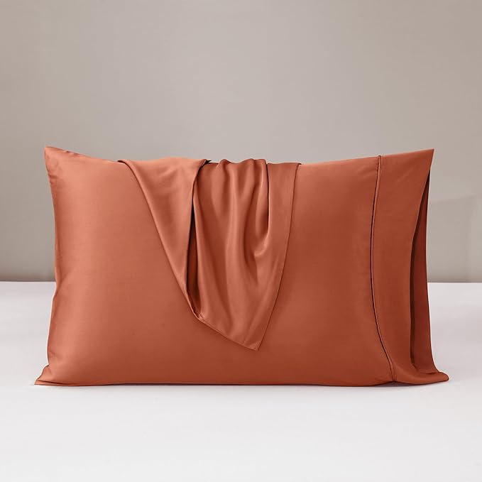 Queen Size,Rayon Derived from Bamboo,Cooling Bed Pillowcases Only,Silky Soft,Breathable Bedding Pillow Cases(Caramel,20x30 inches)