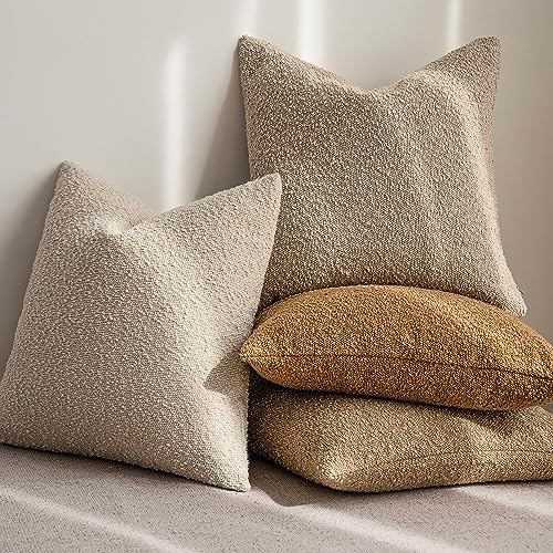 Foindtower Decorative Textured Boucle Throw Pillow Cover 26x26 Rust Tobacco - Image 6
