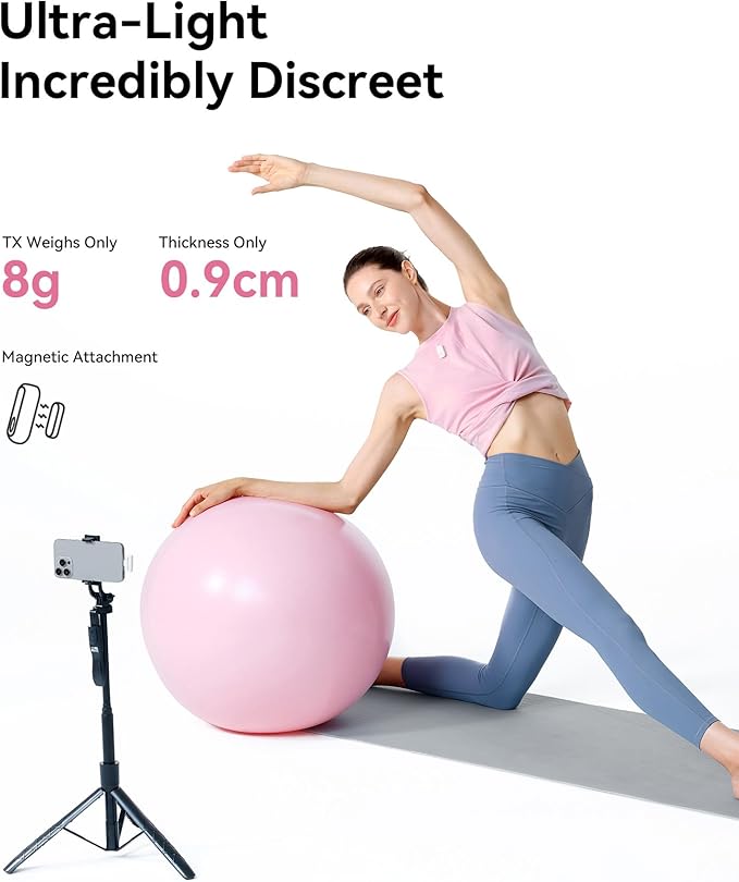 Hollyland Lark A1 Wireless Mini Microphone for iPhone & Android, 48kHz/24-bit, 3-Level Intelligent Noise Cancel, Microphone for YouTube, Podcast, Vlogging (White, 2TX + 2RX + Charging Case)