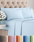 King 6 Piece Sheet Set - Cooling, Comfy & Breathable - Hotel Luxury Bedding, Includes Fitted Sheet for Women, Men, Kids & Teens - 1 Flat, 1 Fitted Sheet, 4 Pillowcases with Deep Pockets - Baby Blue