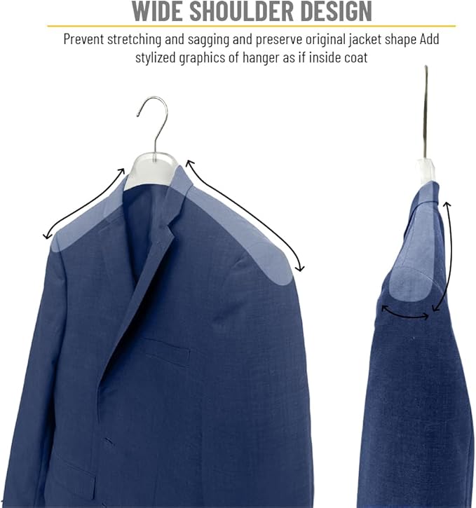 All Hung Up Hangers Plastic Coat Hangers, Clothes Hangers (Smokey Clear, 12pk)