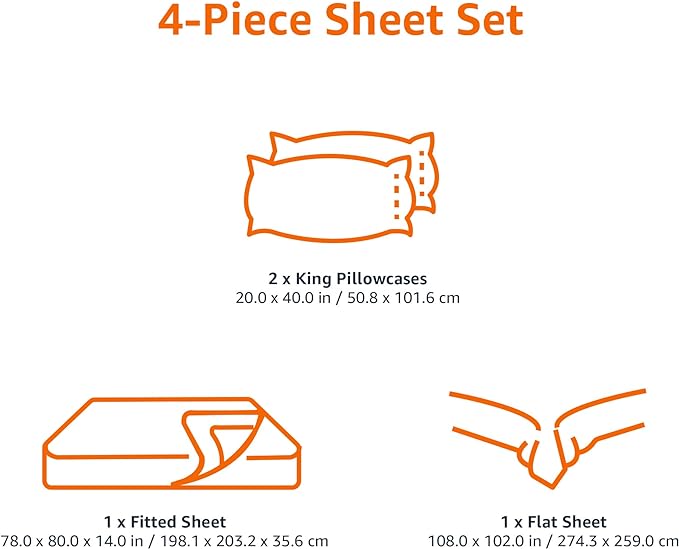 Amazon Basics Lightweight Super Soft Easy Care Breathable Microfiber 4-Piece Bed Sheet Set with 14-Inch Deep Pockets, King, Emerald Green, Solid