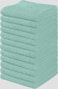 Towel and Linen Mart 100% Cotton - 12 Pack Wash Cloth Set - Flannel Face Cloths, Highly Absorbent and Soft Feel Fingertip Towels (Turquoise, Pack of 12) by T+%26+L+Towel+and+Linen+Mart