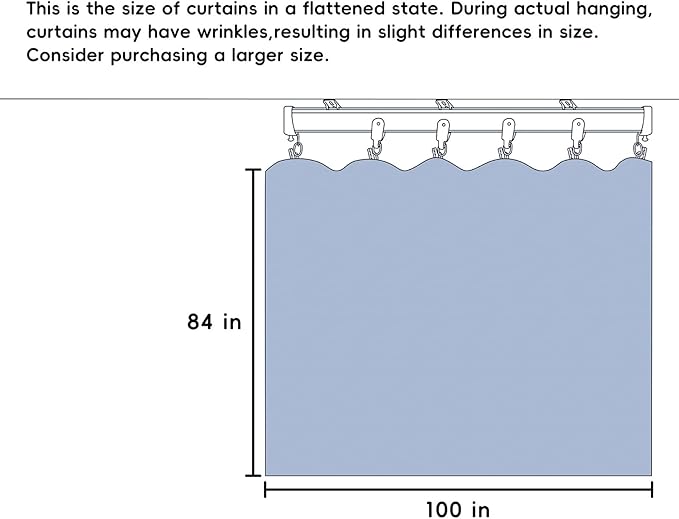 Room Divider Curtains Total Blackout Privacy Curtain Panel Room Thermal Insulated Noise Reduction Curtains for Bedroom Window Living Room Ceiling Track Curtain W 8.3 ft × H 7 ft Dark-Grey