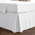 Mellanni Bed Skirt Queen Size - Bed Skirting - 15-Inch Tailored Drop Pleated Dust Ruffle - Hotel Luxury Bedding - Wrinkle, Fade, Stain Resistant - 1 Bedskirt (Queen, White)