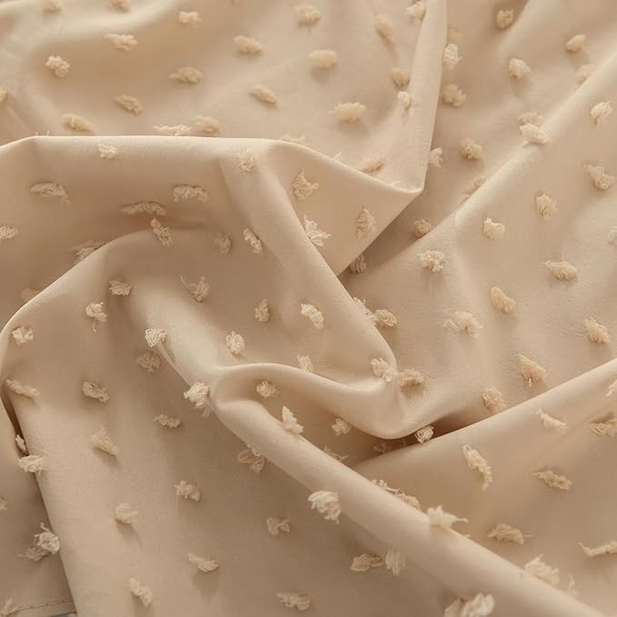 Tufted Dot Bed Skirt Full Size,Ruffled Bed Skirt with Split Corners, Full Bed Skirt 14 Inch Drop, Boho Full Size Bed Skirt Camel for Ruffled Bed Skirt with Split Corners, Bed Skirts Full Size