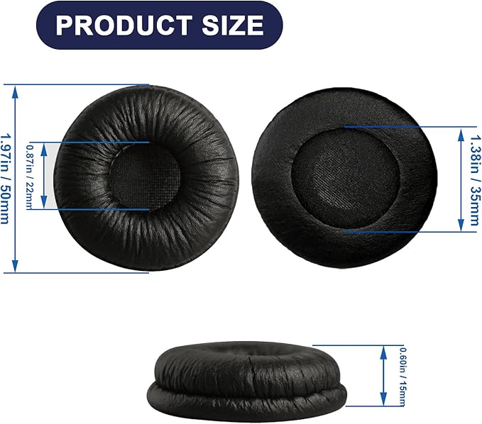 Ear Cushions for Plantronics Headset Replacement Ear Pads Compatible with Plantronics HW251N HW261N HW510 HW520 Blackwire C320 3210 3220 3320 Jabra Biz 1500 GN2000 PRO 920 9450 Headphones (4 Pack)