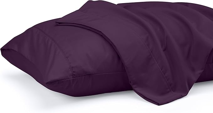 Pillow Covers by Utopia Bedding - Queen Size 2-Pack – Soft Brushed Microfiber – Perfect for Hospitals, Hotels, Guest Rooms – Oeko-TEX Certified, 20x30 Inches (Dark Purple)