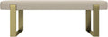 VANT Upholstered Bed Bench - Faux Merino Wool Camel - Burnished Brass - Contemporary Modern, Bedroom Bench Seat, Hallway, or Entryway