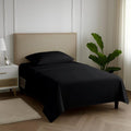 Carressa Linen 100% Egyptian Cotton Twin XL Sheets Set - 600 Thread Count Luxury Egyptian Cotton Sheets Twin XL Size (3 PC, Black), 16" Deep Pocket, Soft, Cooling, Sateen Weave Dorm Room Bedding