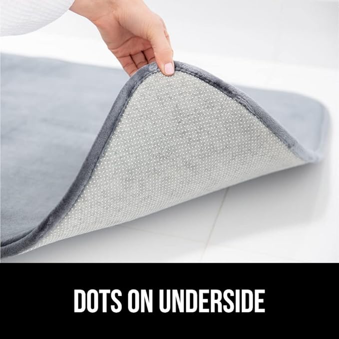 GORILLA GRIP Memory Foam Bath Rugs, Soft Absorbent Velvet Bathroom Mats, Durable Dots on Underside, Machine Washable Bathmat, Carpet Rug Room Decor for Shower Floor, 30x20 Mat, Graphite Gray