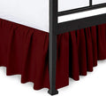 Ruffled Bed Skirt with Split Corners, Burgundy, Full 18 Inch Drop Bedskirt, Hotel Quality Brushed Microfiber Wrinkle Free Dust Ruffle Bed Skirt Full Size
