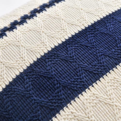 Fancy Homi Set of 2 Navy Blue Decorative Throw Pillow Covers 20x20 Inch - Image 4