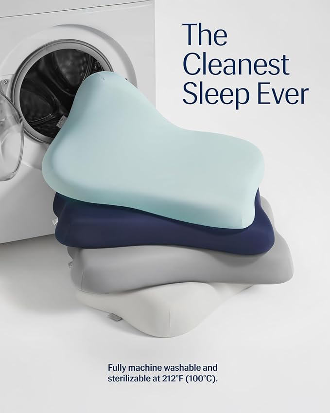 REST® Evercool® Cooling Pillow, Set of 2, Instant Cool-to-Touch Shell Fabric & Breathable Silicone Sponge Core for All-Night Temperature Regulation & Ergonomic Support, Low Height, Light Blue