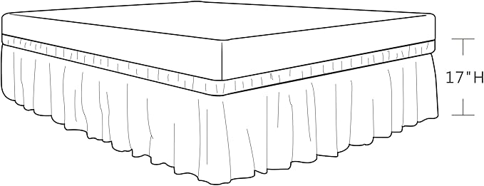 Biscaynebay Wrap Around Bed Skirts with Split Corners for King Beds 17" Drop, Dark Grey Elastic Dust Ruffles Adjustable Easy Fit Wrinkle & Fade Resistant Silky Luxurious Fabric Machine Washable
