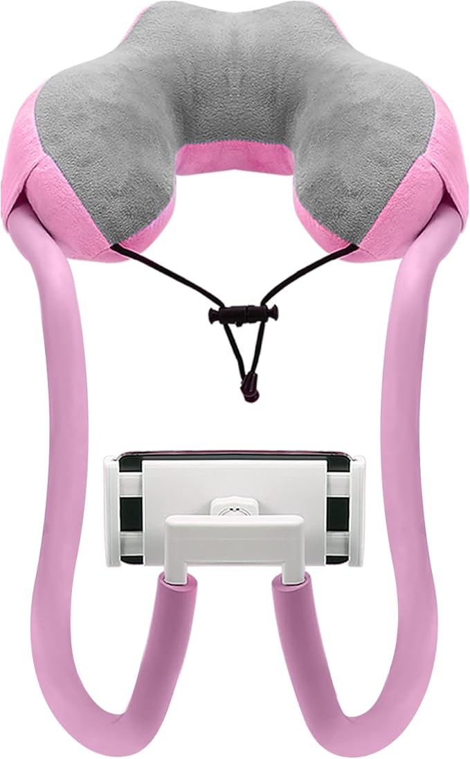 MoKo Neck Phone Holder, 360 Rotatable Gooseneck Pillow Stand, Fits 4"-11" Devices, iPhone 16/15/14/13, Galaxy S21/S9, iPad 11/12.9