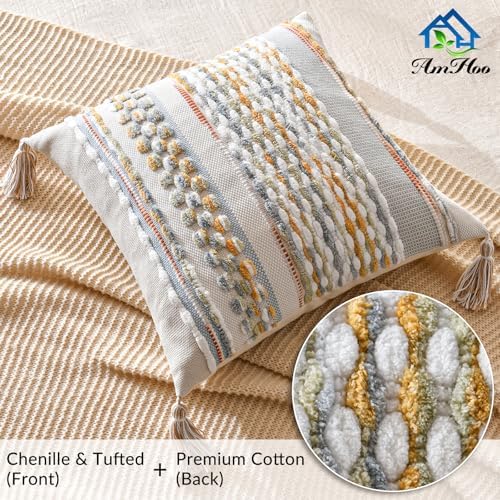AmHoo Chenille Striped Textured Boho Throw Pillow Covers Aesthetic - Image 2