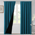 H.VERSAILTEX 100% Blackout Curtains for Bedroom Thermal Insulated Curtains & Drapes Blackout Curtains 84 Inches Long Rod Pocket Curtains for Living Room with Black Liner 2 Panels Set, Dark Teal