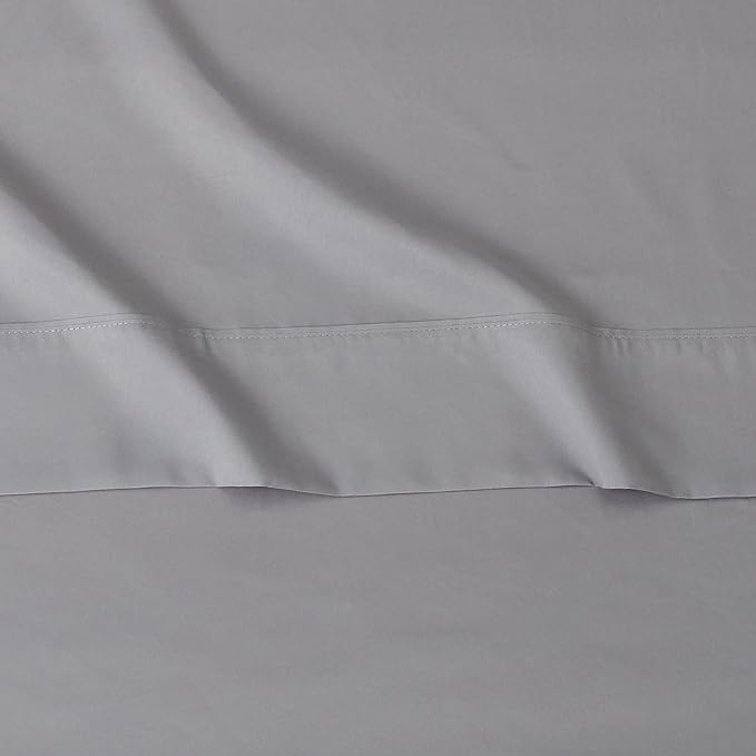 Amazon Basics Lightweight Super Soft Easy Care Microfiber 4-Piece Bed Sheet Set with 14-Inch Deep Pockets, Queen, Dark Gray, Solid - Pack of 4