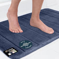 GORILLA GRIP Memory Foam Bath Mat, Soft Absorbent US Designed Bathroom Rug, Gripping Dots Machine Washable Bathmat, Cushioned Floor Mats, Shower Sink Rugs Room Décor Accessories, 30x20 Navy Blue