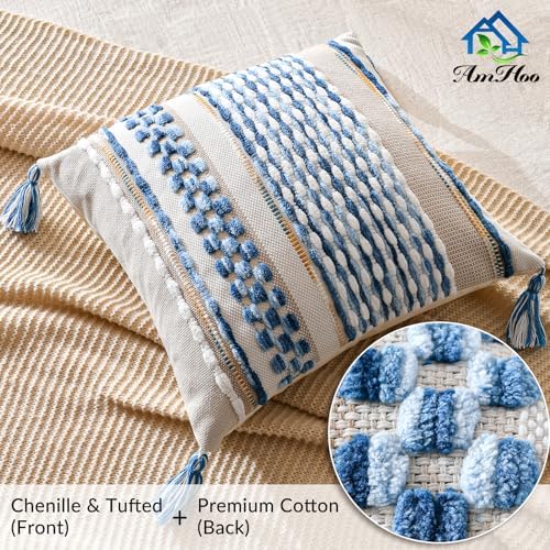 AmHoo Chenille Striped Textured Boho Throw Pillow Covers Aesthetic - Image 2