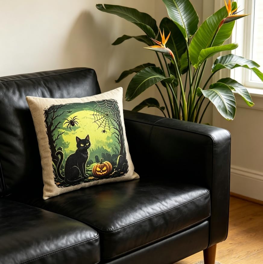 Halloween Throw Pillow Covers, 18x18 Inch, Machine Washable - Image 3