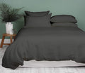 Queen/Full Duvet Cover 1000 Thread Count 100% Egyptian Cotton Luxury Hotel Quality Dark Grey Quilt Cover & Pillow Sham - 5Pc All Season Duvet Cover Set with Zipper Closure, 6 Corner Ties