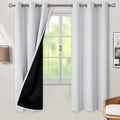 BGment Greyish White 100% Blackout Curtains for Living Room 72 Inch Length 2 Panels, Thermal Insulated Full Light Blocking Energy Save Window Drapes for Nursery Bedroom Darkening, 42 Inch Wide Each