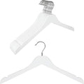 TOPIA HANGER White Wooden Hangers 10 Pack, 0.28 inch Slim Wood Clothes Hanger with Flat Design and Smooth Notches, Lightweight&Durable Space Saving Hangers for Shirt, Coat, Camisole-CT29W
