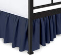 Ruffled Bed Skirt with Split Corners, Navy Blue, Full 18 Inch Drop Bedskirt, Hotel Quality Brushed Microfiber Wrinkle Free Dust Ruffle Bed Skirt Full Size
