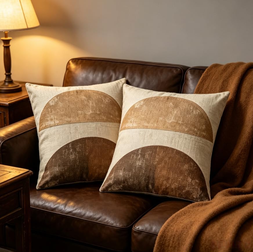 Linen Throw Pillow Covers Set of 2, Boho Geometric Design - Image 5