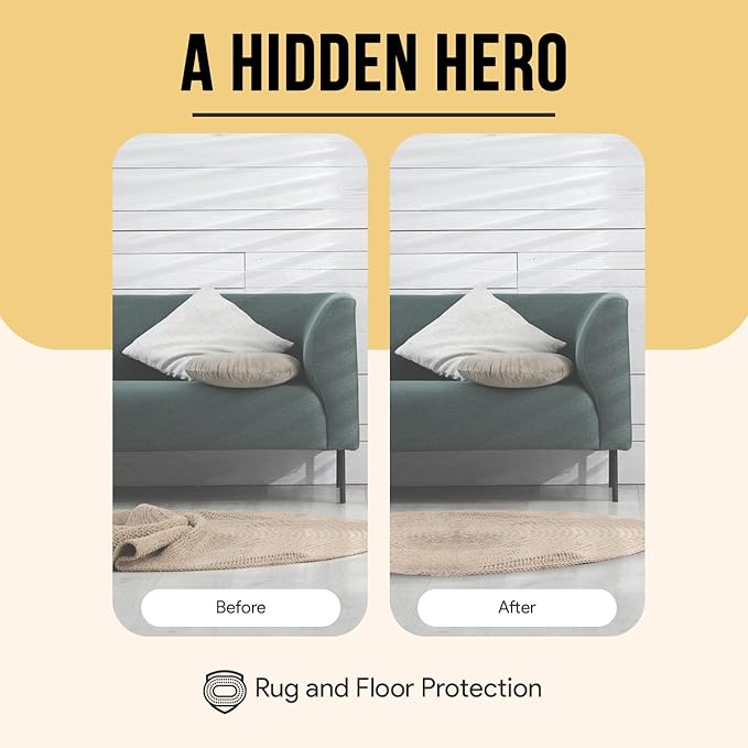 Non Slip Rug Pad 6x9 Feet, 4/25" Thick Felt Cushioned Rubber Rug Gripper Pad for Hardwood, Laminate, Stone, Tile, Wood, Vinyl Floors & Carpet, Anti Skid Under Area Rug Pads