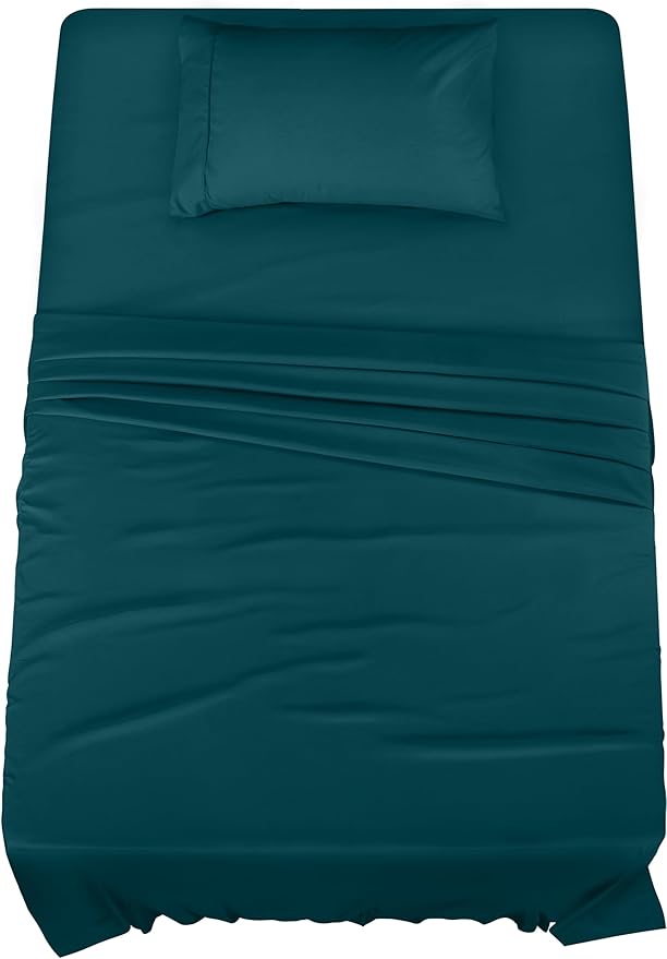 Utopia Bedding Twin Bed Sheets Set - 3 Piece Bedding - Brushed Microfiber - Shrinkage and Fade Resistant - Easy Care (Teal Green)
