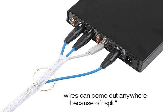 Alex Tech 10ft - 1/2 inch Cord Protector Wire Loom Tubing Cable Sleeve Split Sleeving for USB Cable Power Cord Audio Video Cable - Protect Cat from Chewing Cords - White