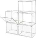 Clear Stackable Plastic Storage Bins with Magnetic Lid, Dustproof Book & Cosmetic Display Cases, Large Figures Collectibles Showcase, Shoe Box, Protection Organizer (L, Count, 5)