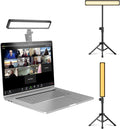 Video Conference Lighting with Tripod for Laptop&Computer -Webcam Light for Streaming-Zoom Lighting with 3 Dimmable Color & 10 Brightness Level for Self Broadcasting and Live Streaming