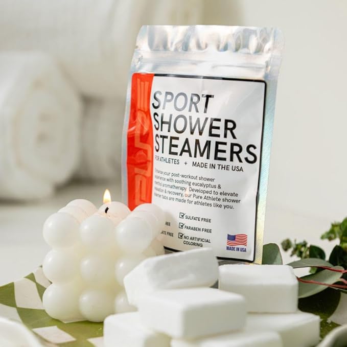 Sport Shower Steamers - Made in USA with Natural Lavender Essential Oil, Aromatherapy, Stress and Sinus Relief, Muscle Recovery for Athletes, Best Christmas Stocking Stuffers for Runners