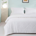TOSMO Luxury Comforter, 100% Viscose from Bamboo Shell & Fill, Soft Breathable Cooling Silky Duvet Insert, Down Alternative Blanket for Restful Sleep (Queen, Light Weight White)