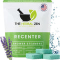 Recenter Shower Steamers Aromatherapy for Relaxing - Christmas Gift - Adult Stocking Stuffer - USA Made - Lavender & Eucalyptus Shower Bomb Tablets - Soothing Natural Essential Oils (10 Pack)
