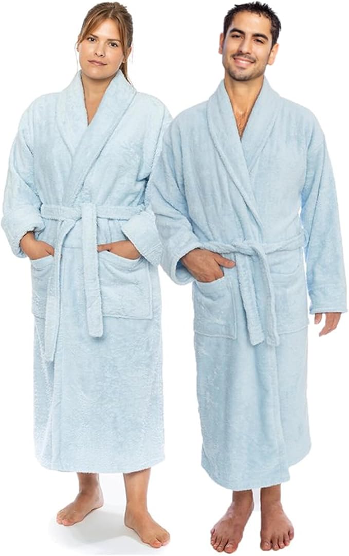 Classic Turkish Towels CTT Premium 100% Turkish Cotton Terry Cloth Bath Robe for Women & Men, Soft & Plush Long Unisex Robe