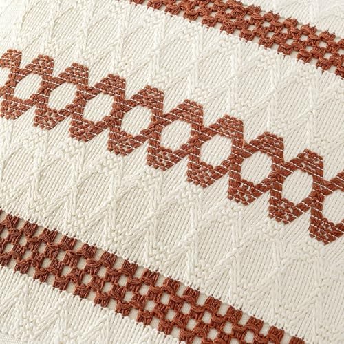 MIULEE Set of 2 Fall Rust Decorative Pillow Covers 20x20 - Image 4