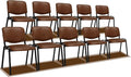 VINGLI Rustic Waiting Room Chairs: 10-pack PU Stackable Church & Office Chairs for Conference Room, Reception, & Lobby