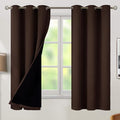 BGment Thermal Insulated 100% Blackout Curtains for Bedroom with Black Liner, Double Layer Full Room Darkening Noise Reducing Grommet Curtain (42 x 63 Inch, Brown, 2 Panels)
