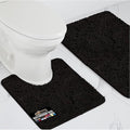 GORILLA GRIP Bathroom Rug Sets, Soft Chenille 2 Piece Area Rugs Set, Toilet Base Mat and 30x20 Carpet, Absorbent Microfiber Washable Mats Dry Quickly, Home Décor and Bath Room Accessories, Black