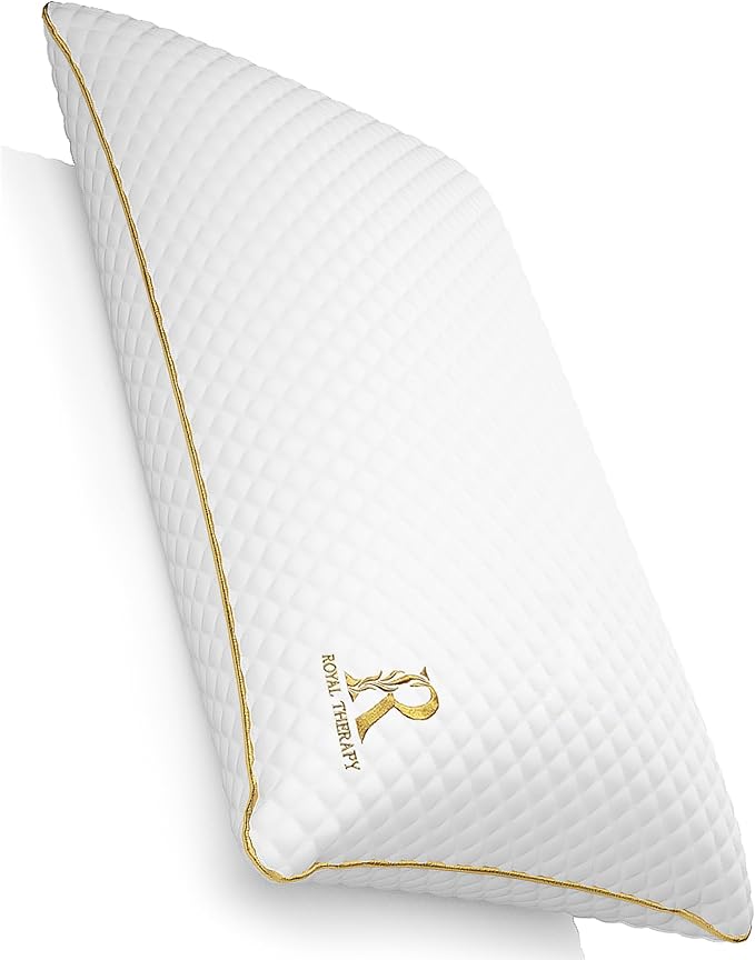Royal Therapy King Memory Foam Pillows - Shredded Memory Foam Pillow for All Sleep Positions - Medium Firm Pillow with Adjustable Loft - Bamboo-Derived Rayon Cover - CertiPUR-US & Oeko-TEX Certified