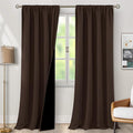 BGment 100% Blackout Curtains for Living Room 95 Inch Length, Extra Long Room Darkening Noise Light Blocking Heavy Rod Pocket Window Curtains for Bedroom 2 Panels Set, Brown, Each Panel 52 Wide