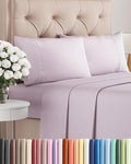 Twin 4 Piece Sheet Set - Cooling & Breathable - Hotel Luxury Bedding, Includes Fitted Sheet for Women, Men, Kids and Teens - 1 Flat, 1 Fitted Sheet, 2 Pillowcases with Deep Pockets - Light Lavender