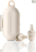 EarPeace Everyday Ear Plugs for Noise Reduction & Noise Control – High-Fidelity Earplugs, Comfortable & Reusable Earplugs for Travel, Sleep, Work, Snoring Blocking, Includes Carrying Case – Cream