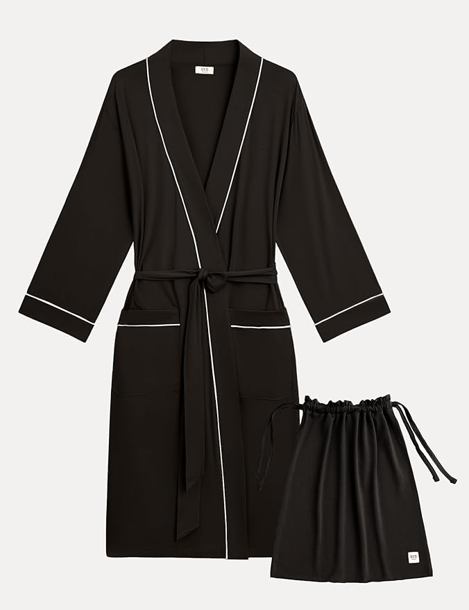 GYS Premium Viscose from Bamboo Robe for Women Long Sleeve Bathrobes Soft Kimono Robes