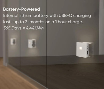 WYZE Rechargeable Night Lights with Dusk to Dawn & Motion Sensors, Warm & Soft White Stair Lights for Bathroom, Hallway, Linkable, Magnetic Mount, 3 Pack